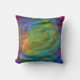 Spiral Rainbow mit Relief und chaotischen Streifen Kissen