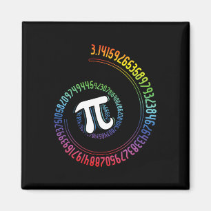 Spiral Rainbow Nerd Mah Geek Mathematiker Pi Day Magnet