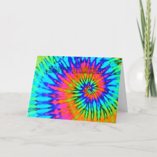 Spiral Rainbow Tie Dye Bonne carte d'anniversaire