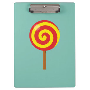 Spiral Red Yellow Lollipop Klemmbrett
