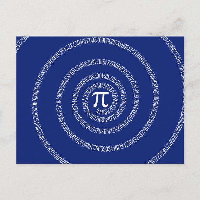 Spiral Rings for Pi on Navy Blue Postkarte (Vorderseite)