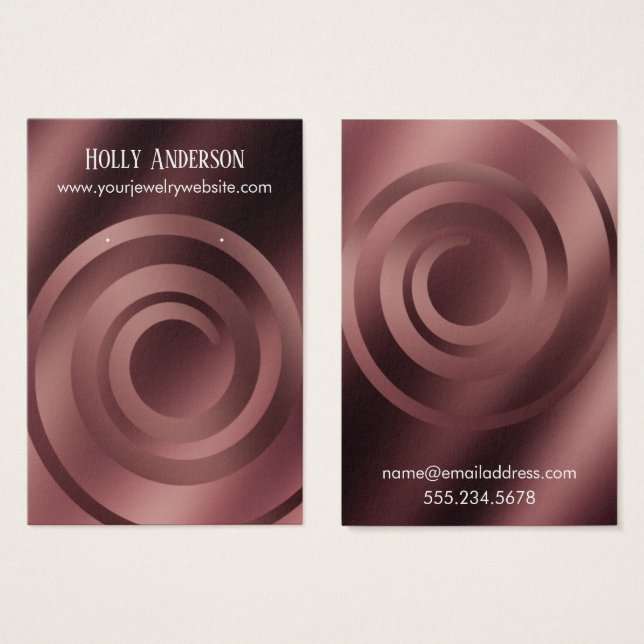 Spiral Rose Gold Ombre Ohrring Display Card (Vorne & Hinten)