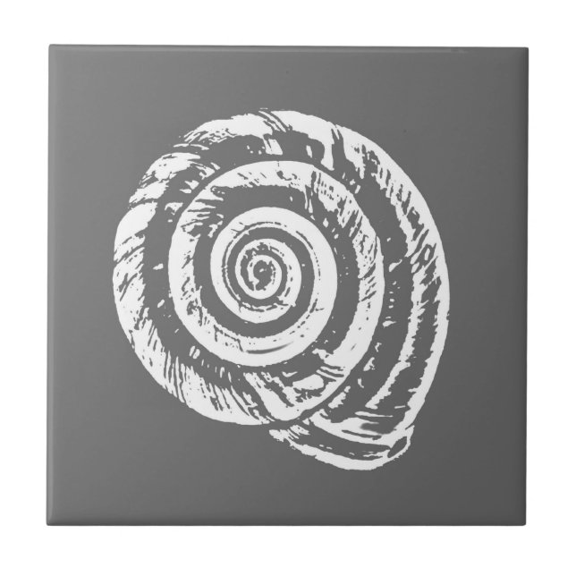 Spiral Seashell, grau/grau/weiß Fliese (Vorderseite)