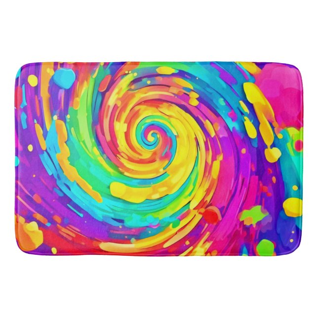 Spiral Splash Farben Kunst und Kultur Badematte (Vorderseite)