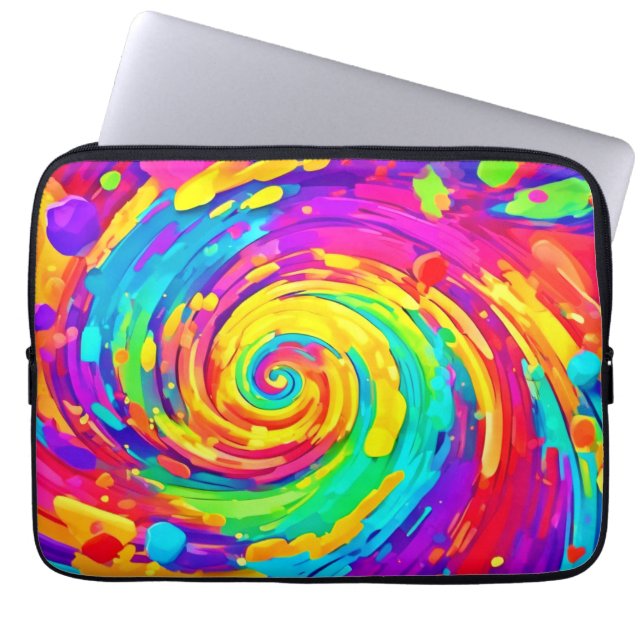 Spiral Splash Farben Kunst und Kultur Laptopschutzhülle (Vorderseite)