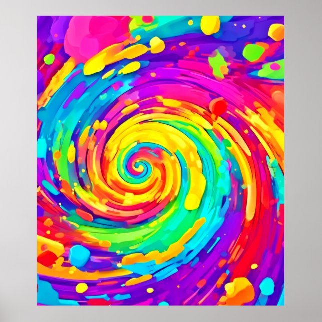 Spiral Splash Farben Kunst und Kultur Poster (Vorne)