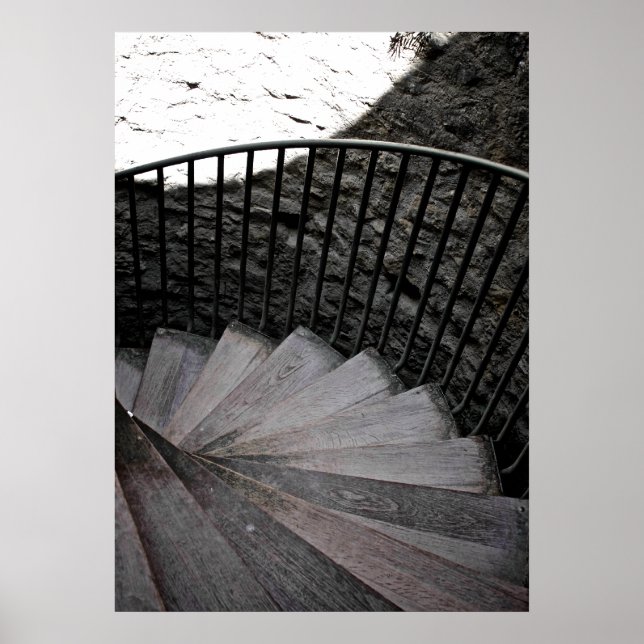 Spiral Staircase Black and White Poster (Vorne)