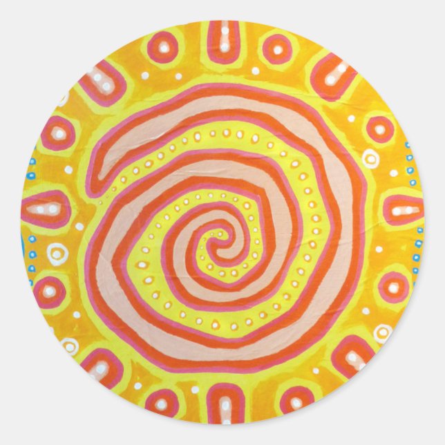 Spiral Sun Runder Aufkleber (Vorderseite)