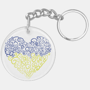 Spiral tourbillons mehandi coeur drapeau ukrainien