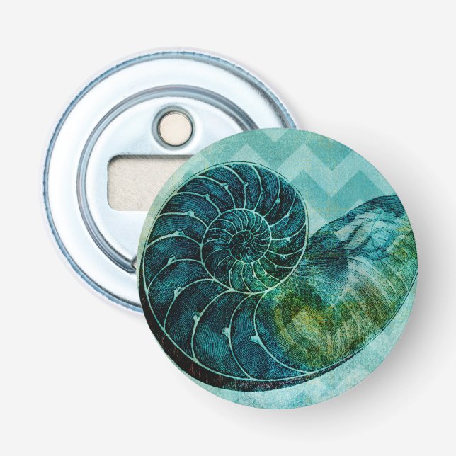 Spiral Turquoise Conch Muschel Flaschenöffner (Vorderseite)
