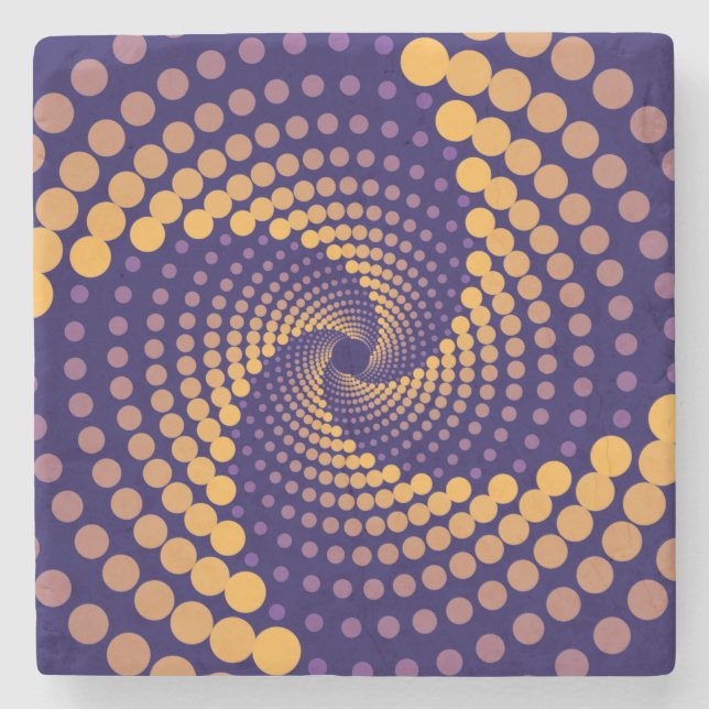 Spiral-Vortex-Muster Steinuntersetzer (Vorderseite)