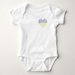 Spiral Wirbel mehandi Herz Ukrainische Flaggenfarb Baby Strampler
