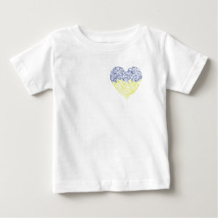 Spiral Wirbel mehandi Herz Ukrainische Flaggenfarb Baby T-shirt
