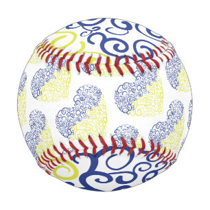 Spiral Wirbel mehandi Herz Ukrainische Flaggenfarb Baseball