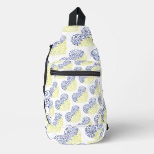 Spiral Wirbel mehandi Herz Ukrainische Flaggenfarb Crossbody Bag