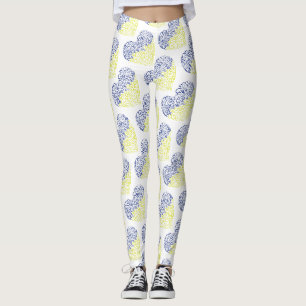 Spiral Wirbel mehandi Herz Ukrainische Flaggenfarb Leggings