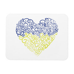 Spiral Wirbel mehandi Herz Ukrainische Flaggenfarb Magnet