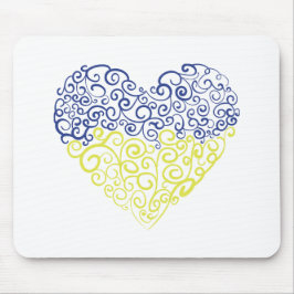 Spiral Wirbel mehandi Herz Ukrainische Flaggenfarb Mousepad