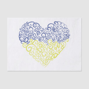 Spiral Wirbel mehandi Herz Ukrainische Flaggenfarb Seidenpapier