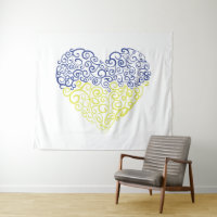 Spiral Wirbel mehandi Herz Ukrainische Flaggenfarb