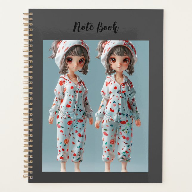 Spiral zwei niedlichen Girls Foto Planner Planer (Vorderseite)