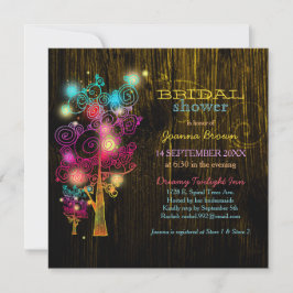 Spiralbäume Rustikales Brautparty Einladung