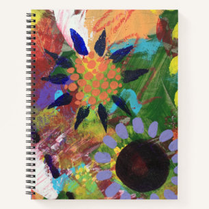 Spiralblock mit abstraktem Blumendesign Notizbuch