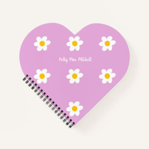 Spiralblock mit rosa Herz-Daisy-Kette Notizbuch