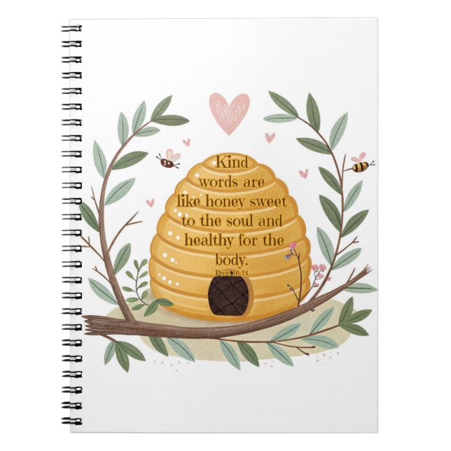 Spiralblock Proverbs 16:24 Notizblock (Vorderseite)