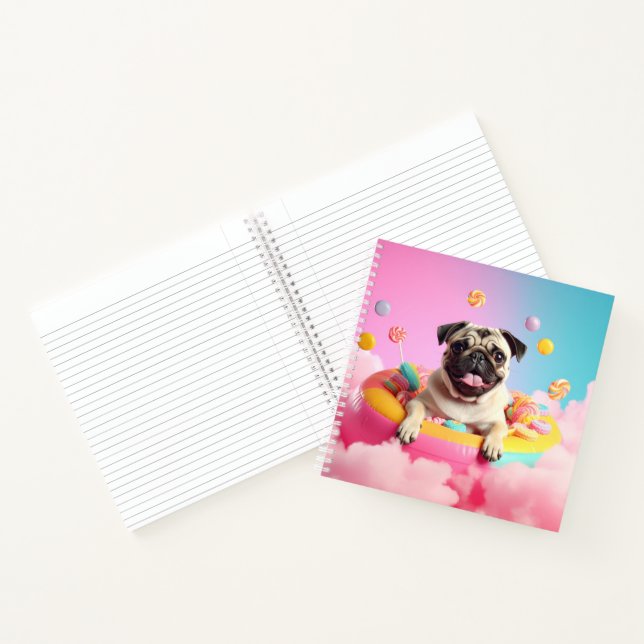 Spiralblock – Süßer glücklicher Mops  Notizbuch (Innenseite)
