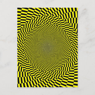 Spiraldruckdruck schwarz-gelbe optische Illusion M Postkarte