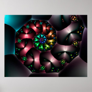 Spirale aus farbenfrohen Formen Poster