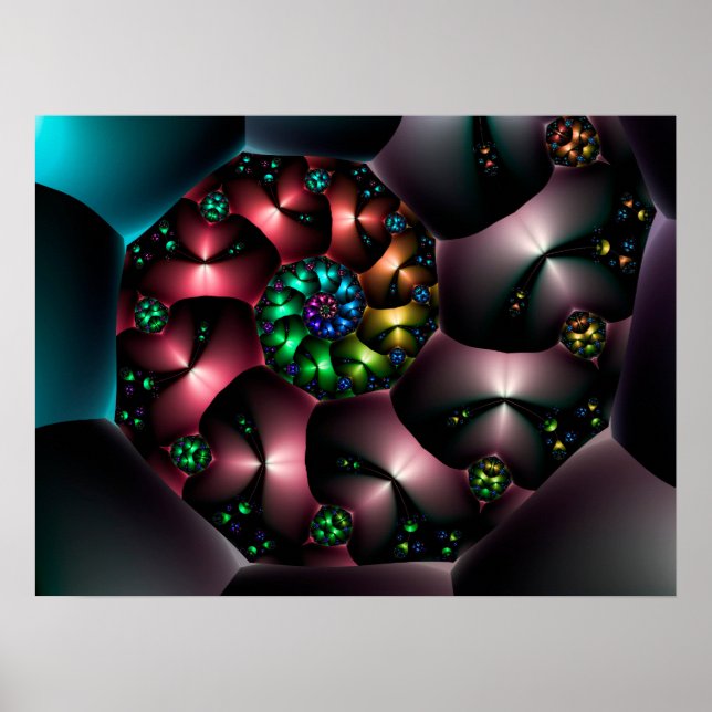 Spirale aus farbenfrohen Formen Poster (Vorne)