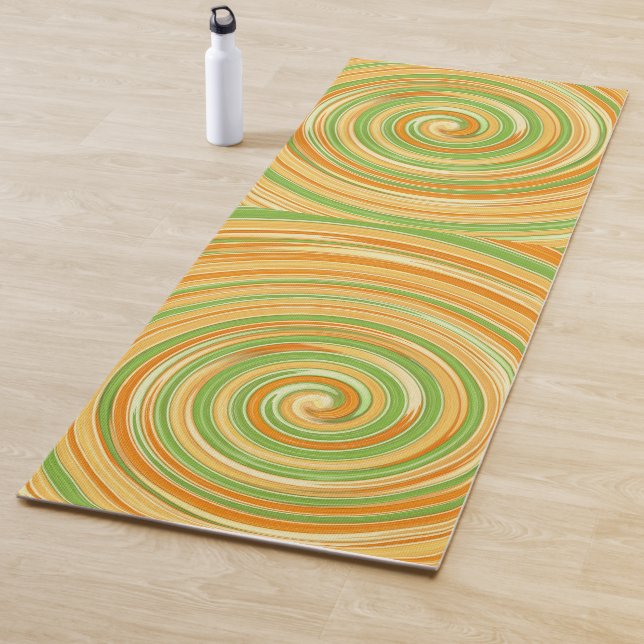 Spirale aus Fun Citrus Farben Solid Marigold Side Yogamatte (Beispiel)