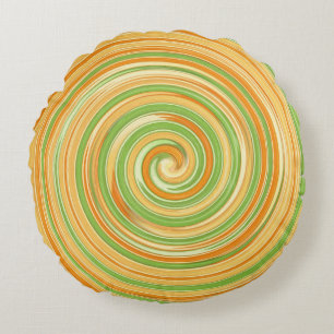 Spirale aus Zitrusfrüchten Rundes Kissen