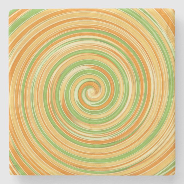 Spirale aus Zitrusfrüchten Steinuntersetzer (Vorderseite)
