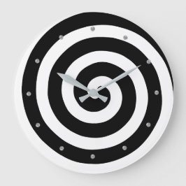 Spirale concentrique sur une horloge ronde en noir