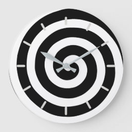 Spirale concentrique sur une horloge ronde en noir