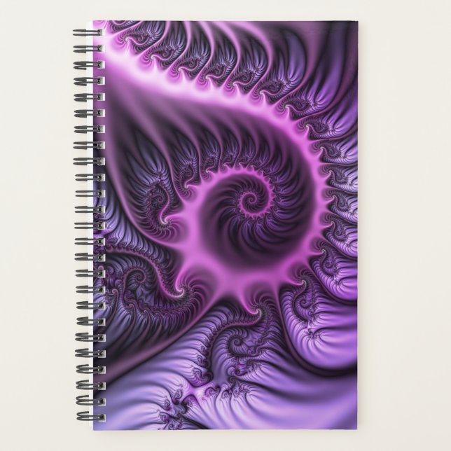 Spirale d'art fractal abstrait rose violet vif (Devant)