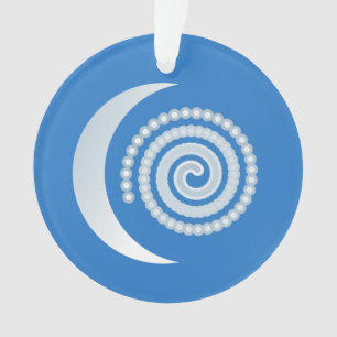 Spirale de lune d'argent sur bleu profond