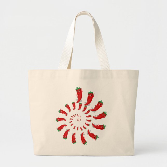 Spirale de Poivre Rouge Diva Grand Sac fourre-tout (Devant)