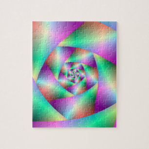 Spirale de Puzzle en Turquoise et Rose
