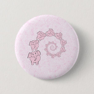 Spirale der rosa Elefanten. Rosa Hintergrund Button