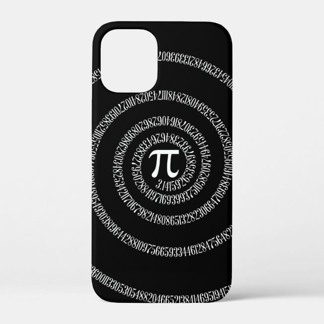 Spirale für Pi auf elegantem Schwarz Case-Mate iPhone Hülle (Rückseite)