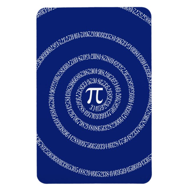 Spirale für Pi auf Navy Blue Decor Magnet (Vertikal)
