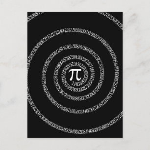 Spirale für Pi auf schwarzer Decke Postkarte