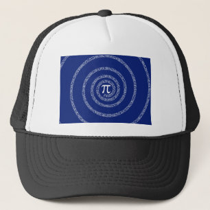 Spirale für Pi Typografie auf blau Truckerkappe