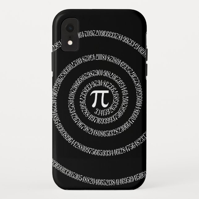 Spirale für Pi-Ziffern auf schwarz Case-Mate iPhone Hülle (Rückseite)