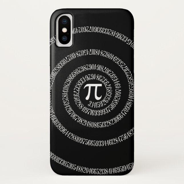 Spirale für Pi-Ziffern auf schwarz Case-Mate iPhone Hülle (Rückseite)