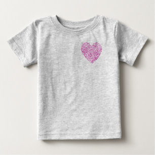 Spirale Handschrift rosa Herz für Valentinstag Baby T-shirt
